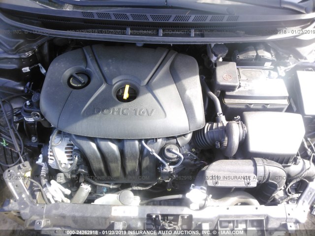 KNAFK4A61G5576222 - 2016 KIA FORTE LX BLACK photo 10