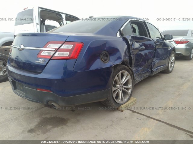 1FAHP2E8XDG113241 - 2013 FORD TAURUS SEL BLUE photo 4