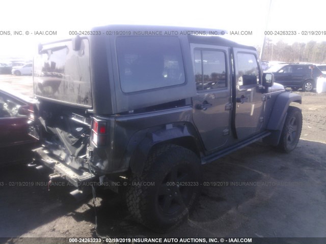 1C4HJWDG6GL178689 - 2016 JEEP WRANGLER UNLIMITE SPORT GRAY photo 4