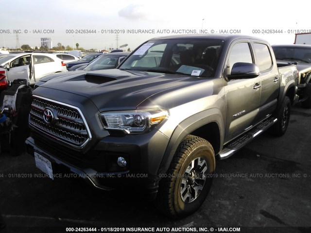 3TMCZ5AN9GM039025 - 2016 TOYOTA TACOMA DBL CAB/SR/SR5/TRD SPT/OR GRAY photo 2