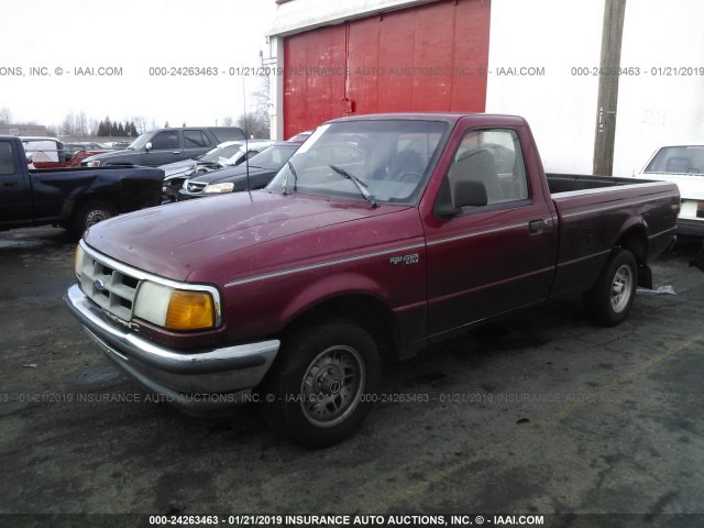1FTCR10U1PPA88005 - 1993 FORD RANGER RED photo 2
