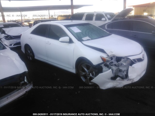 4T1BK1FKXDU533887 - 2013 TOYOTA CAMRY SE/XLE WHITE photo 1