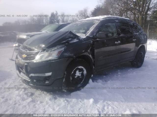 1GNKRFED9FJ110004 - 2015 CHEVROLET TRAVERSE LS BLACK photo 2