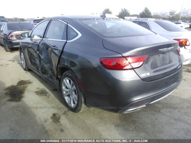 1C3CCCAG3GN184532 - 2016 CHRYSLER 200 LIMITED GRAY photo 3