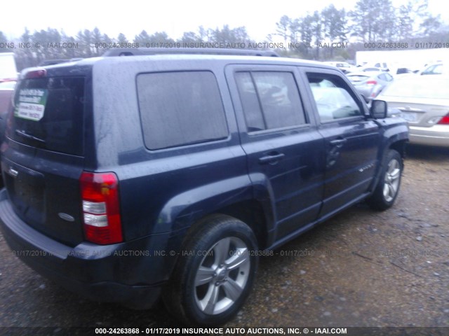 1C4NJPFB9ED645217 - 2014 JEEP PATRIOT LATITUDE BLUE photo 4