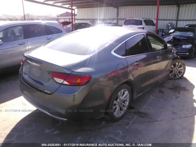 1C3CCCAB2FN576484 - 2015 CHRYSLER 200 LIMITED GRAY photo 4