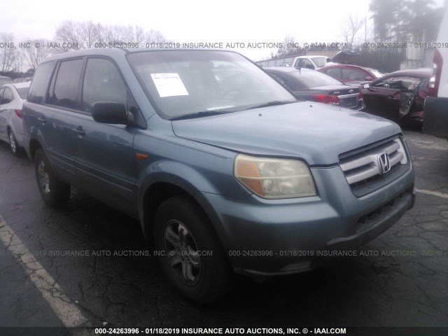 5FNYF28186B042470 - 2006 HONDA PILOT LX Light Blue photo 1