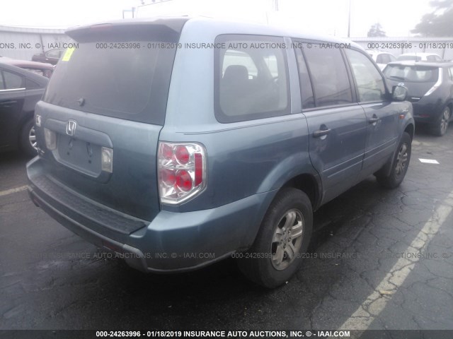 5FNYF28186B042470 - 2006 HONDA PILOT LX Light Blue photo 4