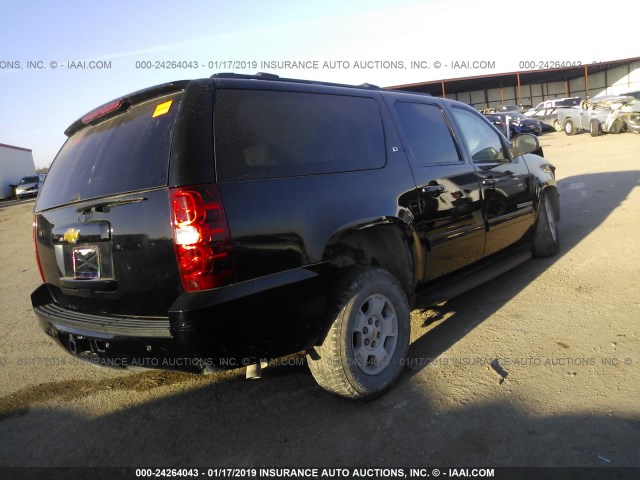 1GNSCJE02DR132362 - 2013 CHEVROLET SUBURBAN C1500 LT BLACK photo 4