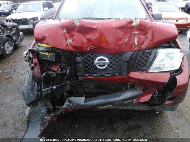 1N6AD0CU2CC409575 - 2012 NISSAN FRONTIER SV/PRO-4X RED photo 6