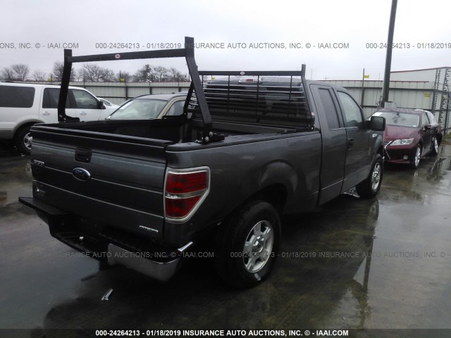 1FTEX1CM9DFD33354 - 2013 FORD F150 SUPER CAB GRAY photo 4