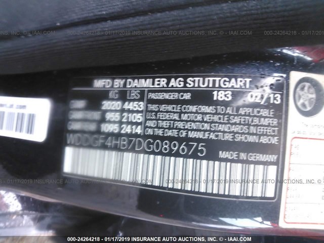 WDDGF4HB7DG089675 - 2013 MERCEDES-BENZ C 250 BLUE photo 9