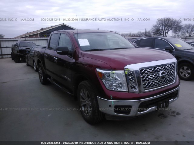 1N6AA1E56JN527585 - 2018 NISSAN TITAN SV/SL/PRO-4X/PLAT RES RED photo 1