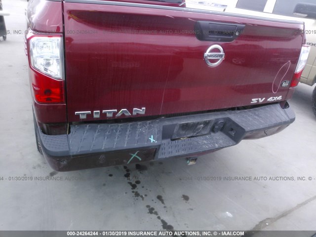 1N6AA1E56JN527585 - 2018 NISSAN TITAN SV/SL/PRO-4X/PLAT RES RED photo 6