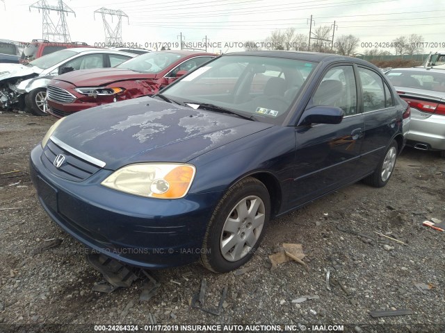 2HGES26732H556657 - 2002 HONDA CIVIC EX ლურჯი ფოტო 2