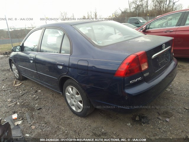2HGES26732H556657 - 2002 HONDA CIVIC EX ლურჯი ფოტო 3