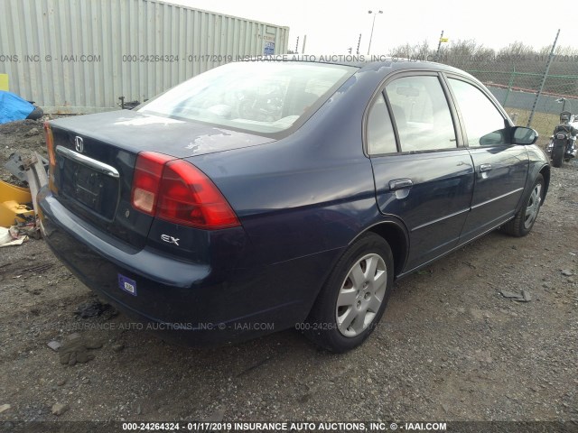 2HGES26732H556657 - 2002 HONDA CIVIC EX ლურჯი ფოტო 4