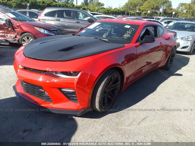 1G1FE1R7XJ0189803 - 2018 CHEVROLET CAMARO SS RED photo 2