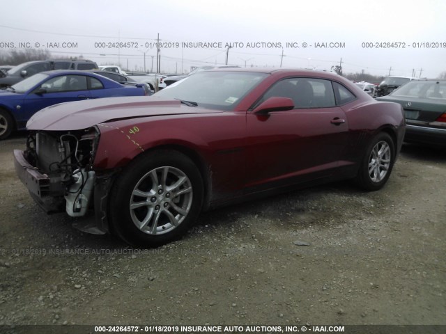 2G1FA1E34E9249200 - 2014 CHEVROLET CAMARO LS RED photo 2