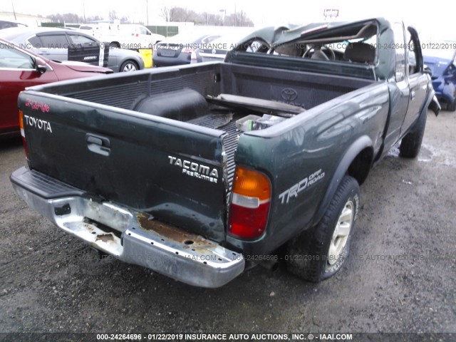 4TASM92NXYZ577745 - 2000 TOYOTA TACOMA XTRACAB PRERUNNER GREEN photo 4