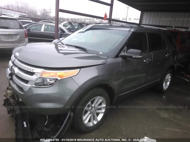 1FM5K8D84EGA43457 - 2014 FORD EXPLORER XLT GRAY photo 2