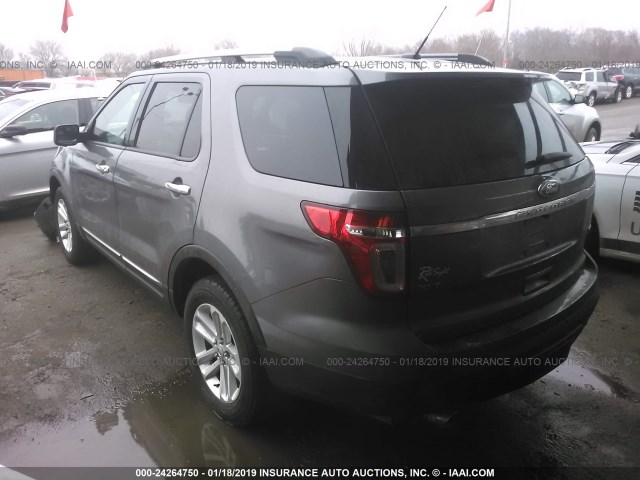 1FM5K8D84EGA43457 - 2014 FORD EXPLORER XLT GRAY photo 3