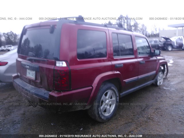 1J8HH48N46C189335 - 2006 JEEP COMMANDER RED photo 4