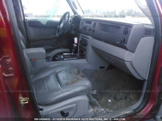 1J8HH48N46C189335 - 2006 JEEP COMMANDER RED photo 5