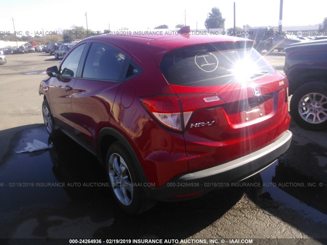 3CZRU5H59HM707173 - 2017 HONDA HR-V EX RED photo 3