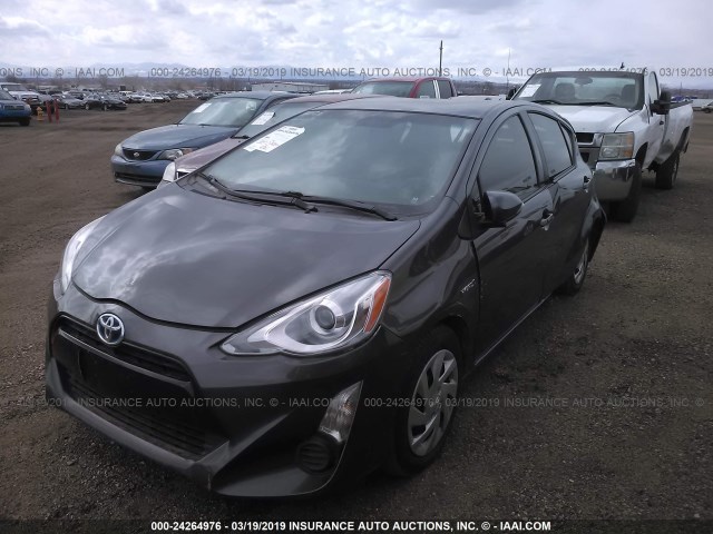 JTDKDTB31F1101671 - 2015 TOYOTA PRIUS C GRAY photo 2