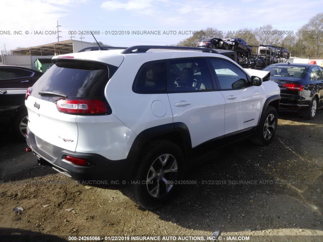 1C4PJMBS4EW255403 - 2014 JEEP CHEROKEE TRAILHAWK WHITE photo 4