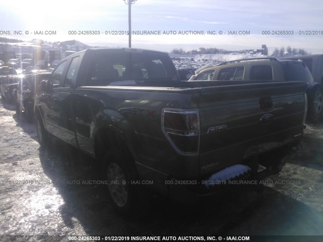 1FTFX1EF1DKF89725 - 2013 FORD F150 SUPER CAB GRAY photo 3