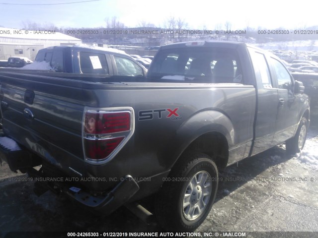 1FTFX1EF1DKF89725 - 2013 FORD F150 SUPER CAB GRAY photo 4