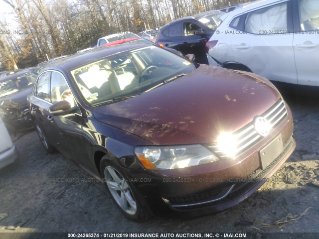 1VWBP7A30DC062263 - 2013 VOLKSWAGEN PASSAT SE MAROON photo 1