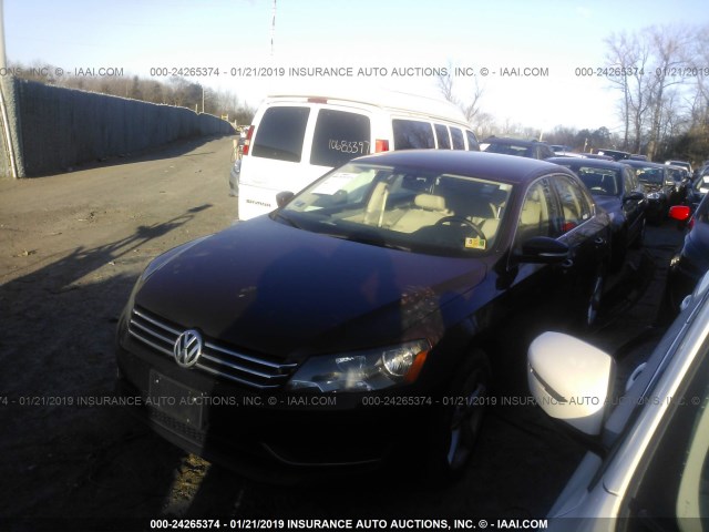 1VWBP7A30DC062263 - 2013 VOLKSWAGEN PASSAT SE MAROON photo 2