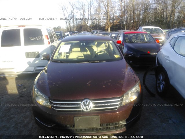 1VWBP7A30DC062263 - 2013 VOLKSWAGEN PASSAT SE MAROON photo 6