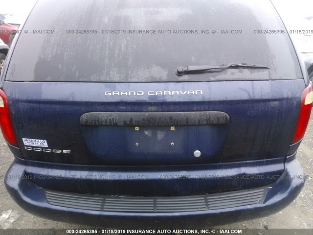 1D4GP24R85B260109 - 2005 DODGE GRAND CARAVAN SE BLUE photo 6