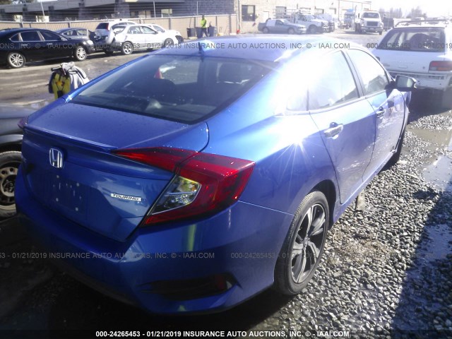 19XFC1F91GE221380 - 2016 HONDA CIVIC TOURING BLUE photo 4