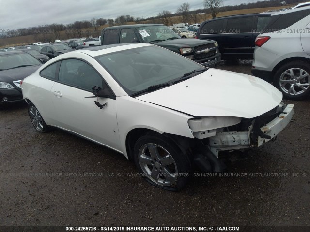 1G2ZH18N674278172 - 2007 PONTIAC G6 GT WHITE photo 1