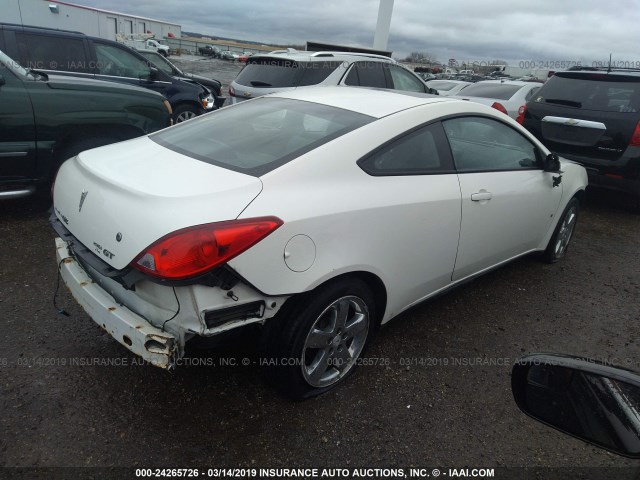 1G2ZH18N674278172 - 2007 PONTIAC G6 GT WHITE photo 4