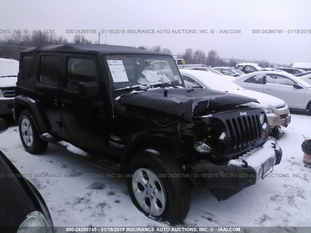 1C4BJWEG8DL507036 - 2013 JEEP WRANGLER UNLIMITE SAHARA BLACK photo 1