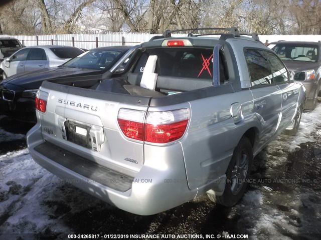 4S4BT63C755106508 - 2005 SUBARU BAJA TURBO SILVER photo 4