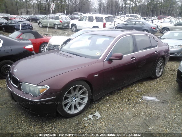 WBAGN63505DS59871 - 2005 BMW 745 LI BURGUNDY photo 2