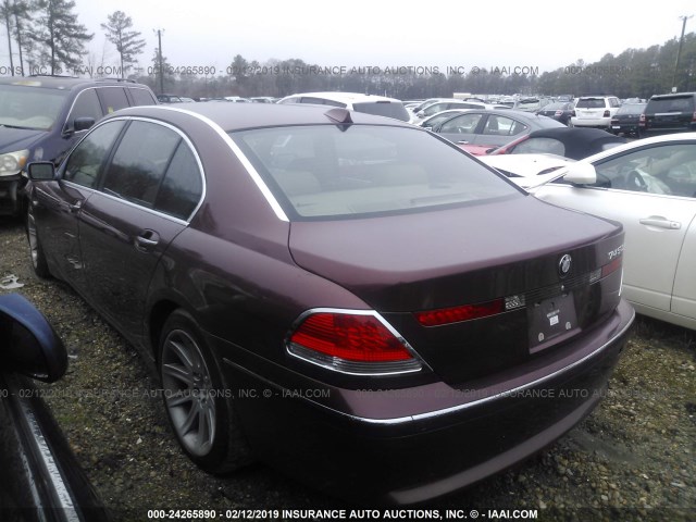 WBAGN63505DS59871 - 2005 BMW 745 LI BURGUNDY photo 3