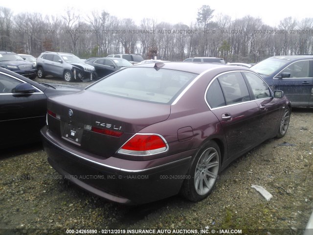 WBAGN63505DS59871 - 2005 BMW 745 LI BURGUNDY photo 4