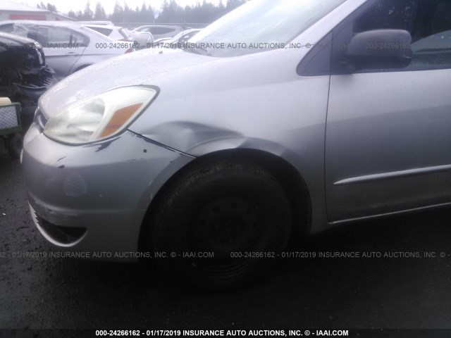 5TDZA23C84S209950 - 2004 TOYOTA SIENNA CE/LE SILVER photo 6