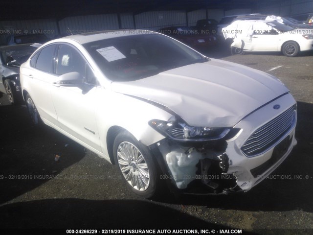 3FA6P0LU9ER357646 - 2014 FORD FUSION SE HYBRID WHITE photo 1