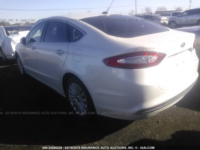 3FA6P0LU9ER357646 - 2014 FORD FUSION SE HYBRID WHITE photo 3