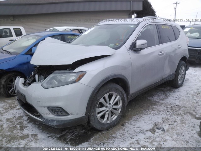 KNMAT2MV8GP684939 - 2016 NISSAN ROGUE S/SL/SV GRAY photo 2