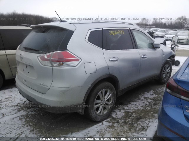 KNMAT2MV8GP684939 - 2016 NISSAN ROGUE S/SL/SV GRAY photo 4